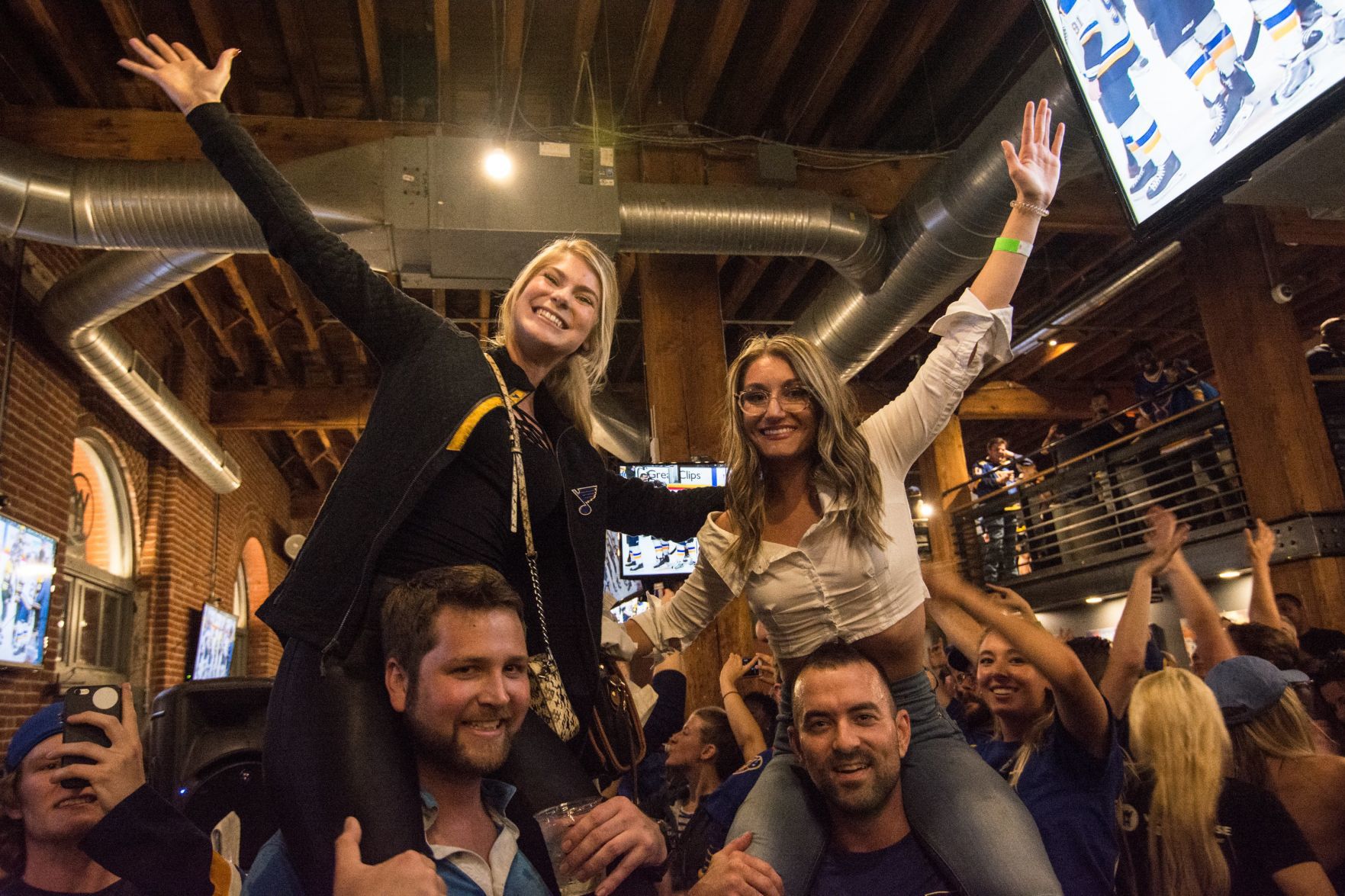 Blues Fans at Wheelhouse during Stanley Cup Final Game 7. Spons